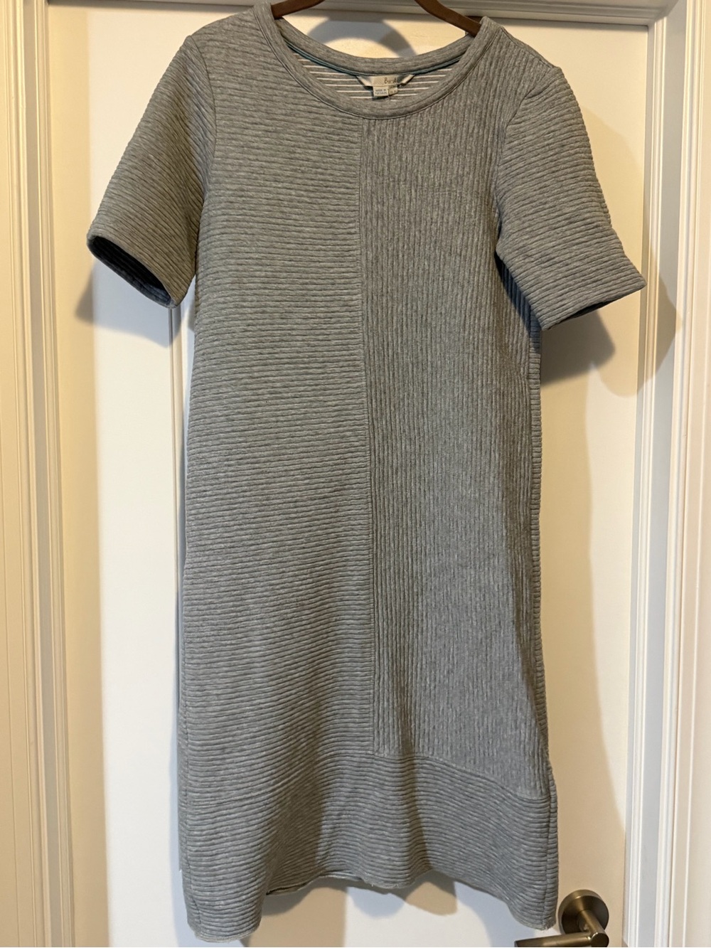 Boden Light Gray Ribbed Midi Dress